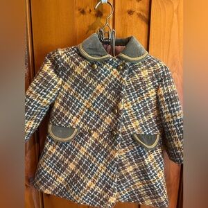 Plaid Wool Blend Coat